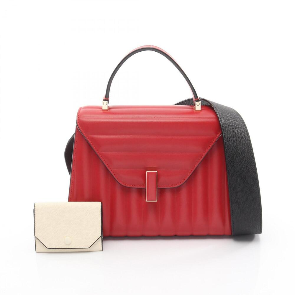 Valextra Medium Iside Handbag, Leather, Women's, Red, V5E56-292-000R-OC